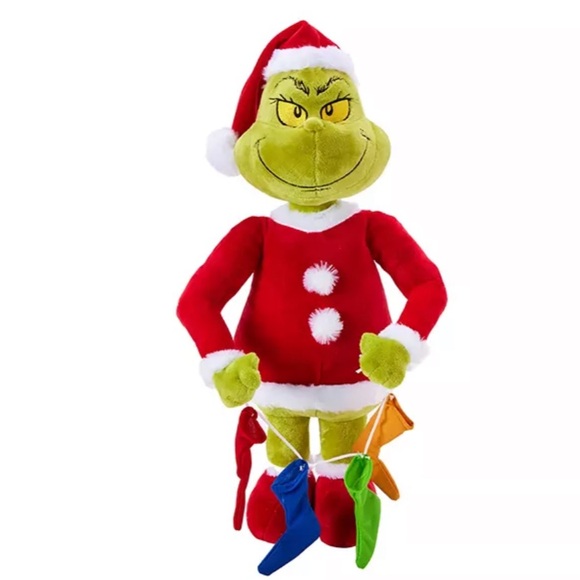 The Grinch Holding Stockings Plush Greeter 19.69inch NWT. - Picture 3 of 4